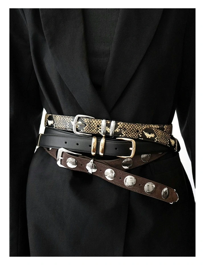 Bobbi Leather Belt in Brown image 3
