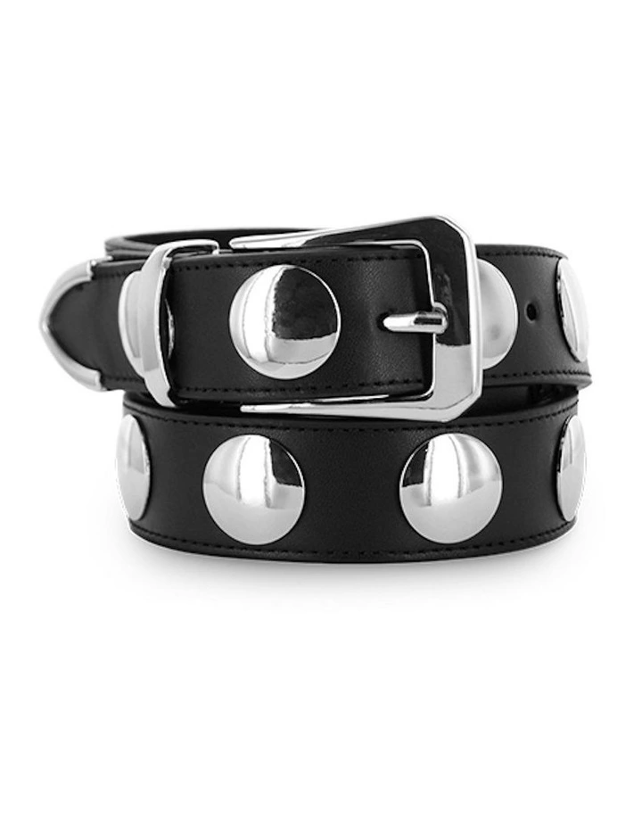 Bobbi Leather Belt in Black image 2