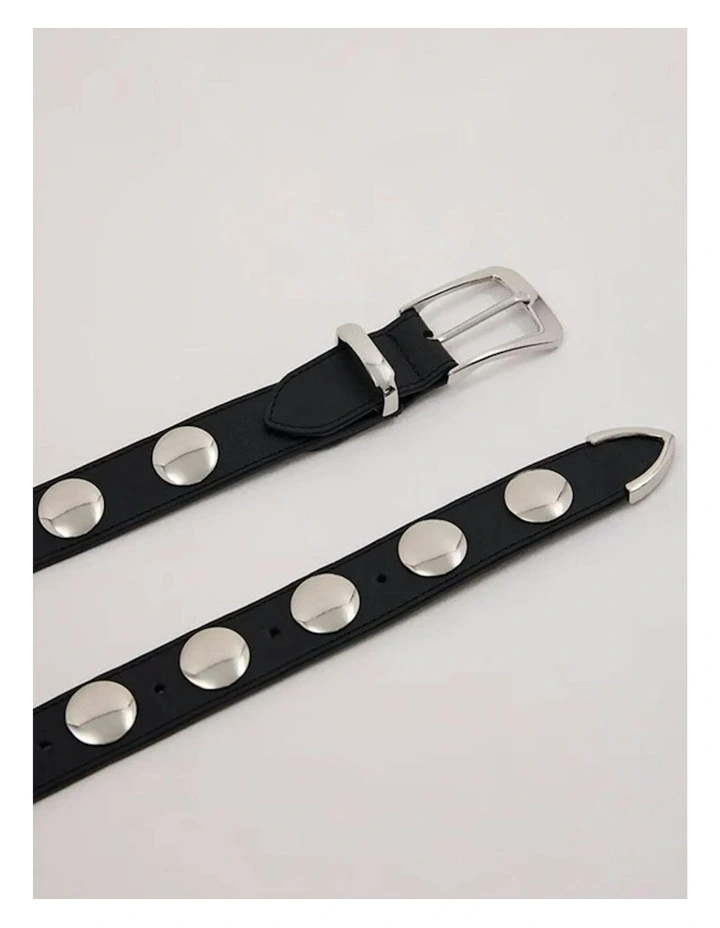 Bobbi Leather Belt in Black image 5
