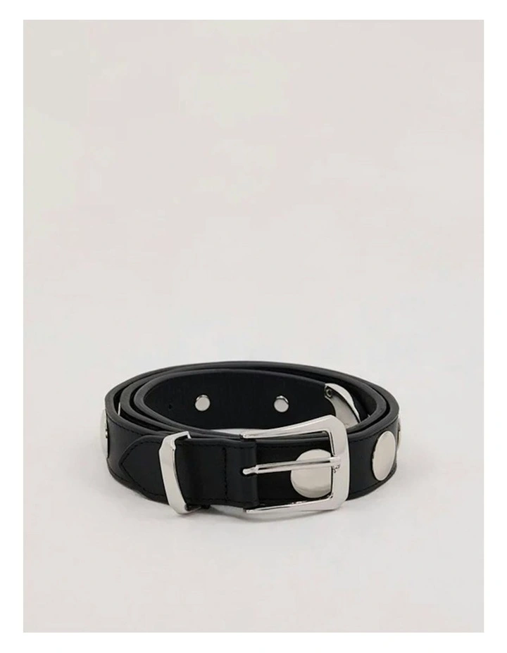 Bobbi Leather Belt in Black image 7