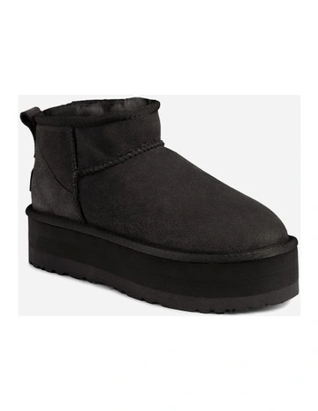 Classic Platform Ultra Mini Boots in Black