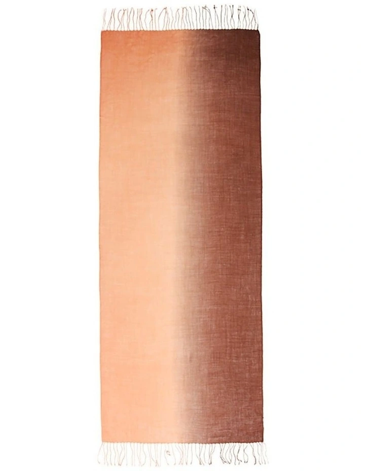 Merino Wool Tie Dye Scarf in Orange/Chocolate image 2