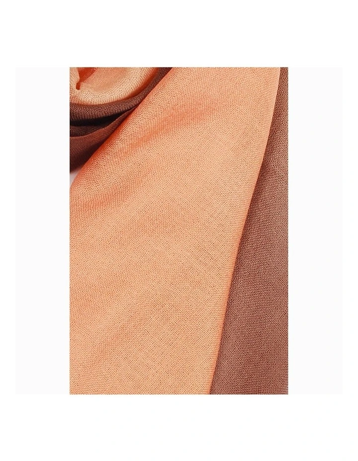 Merino Wool Tie Dye Scarf in Orange/Chocolate image 5