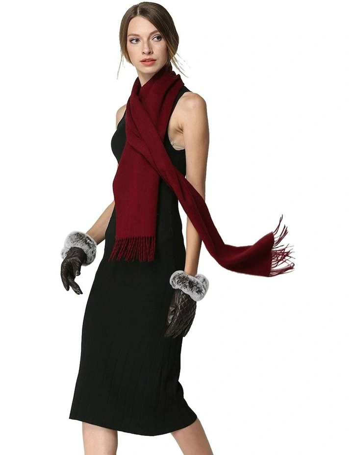 Wool Scarf in Red image 6