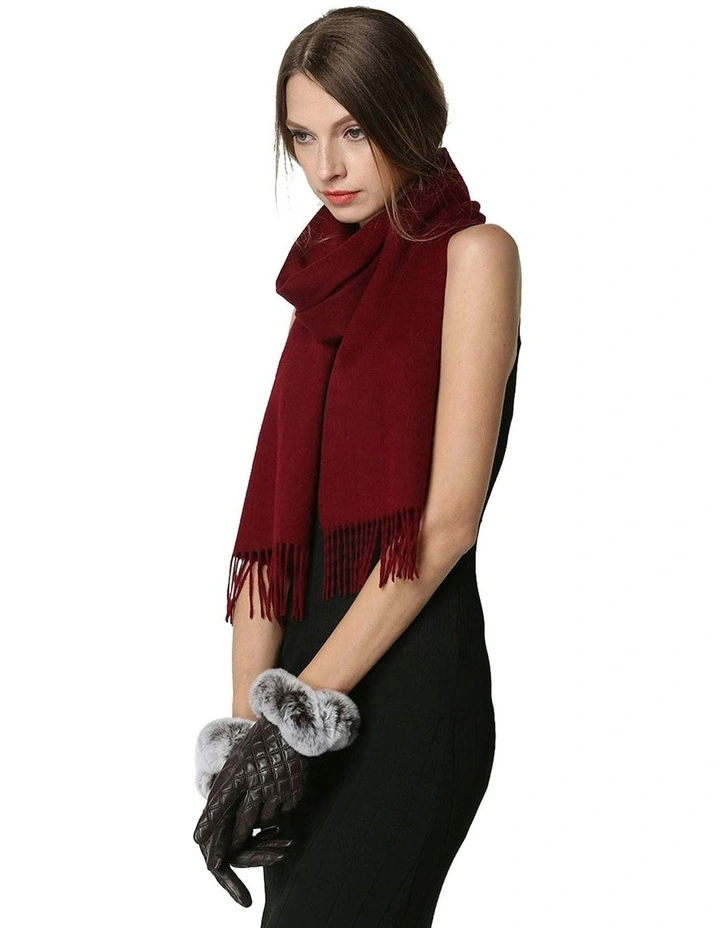 Wool Scarf in Red image 7