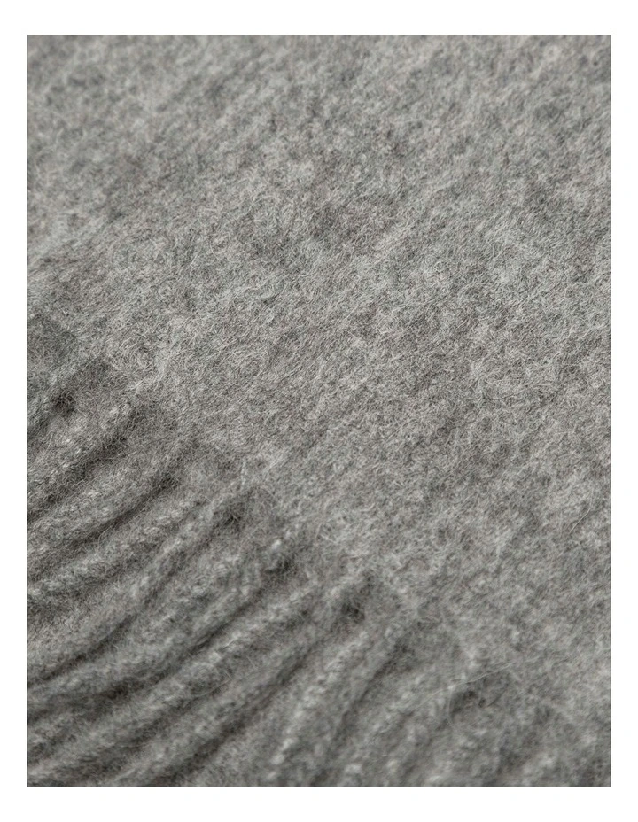 100% Wool Scarf in Grey image 3