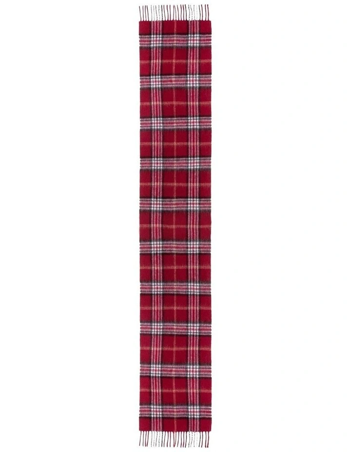 100% Wool Scarf in Red Check image 2