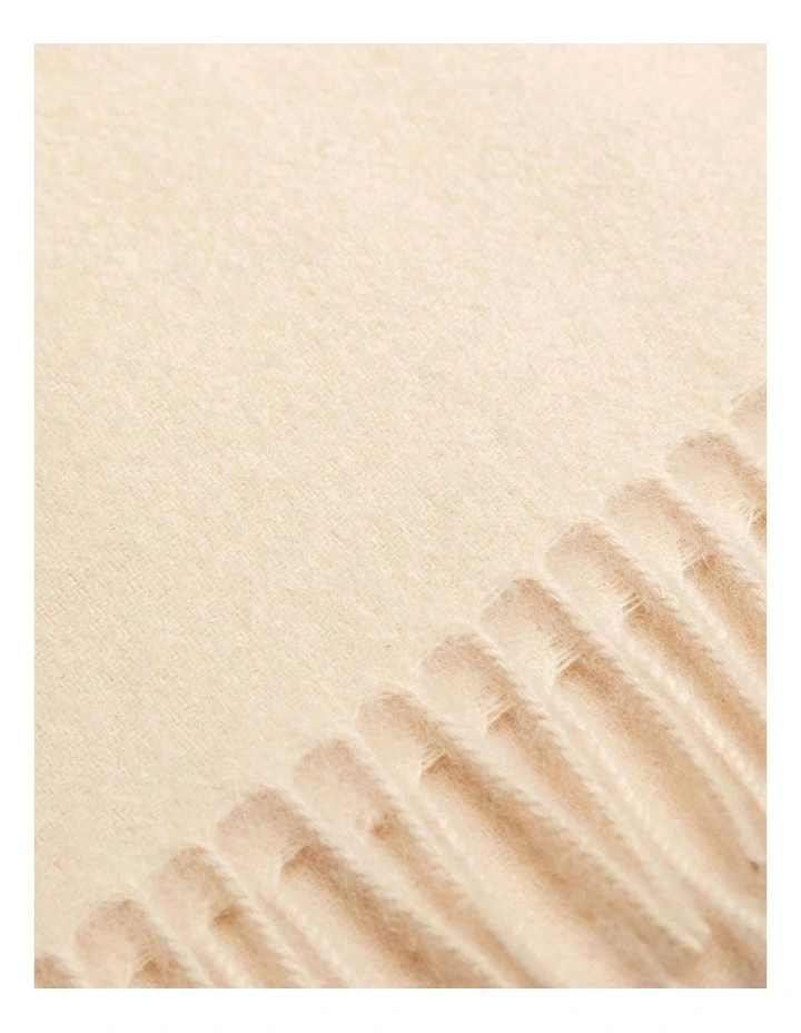 100% Wool Scarf in Light Camel image 3