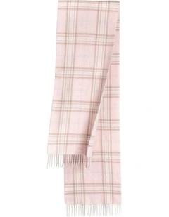 100% Wool Scarf in Pink Check
