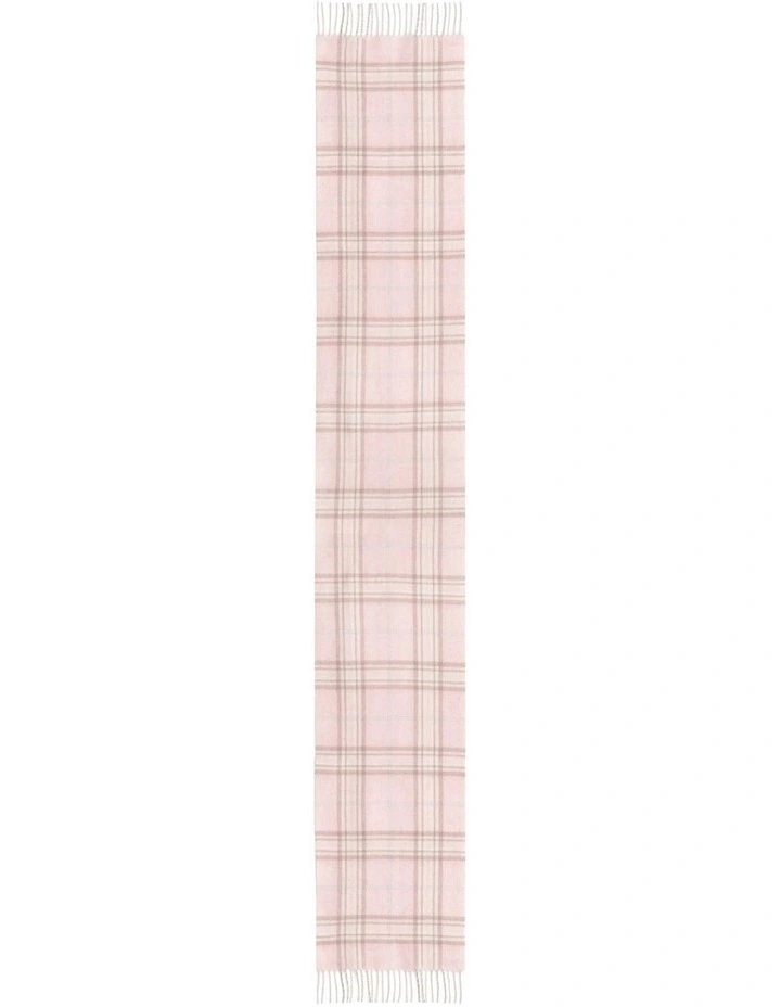 100% Wool Scarf in Pink Check image 2