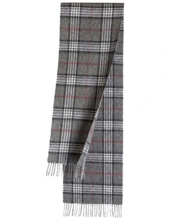 100% Wool Scarf in Grey Check