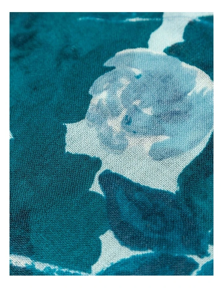 100% Australian Wool Print Scarf in Sky Blue Flora image 3