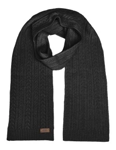Cable Knit Pure Cashmere Scarf in Charcoal Grey (Melange)