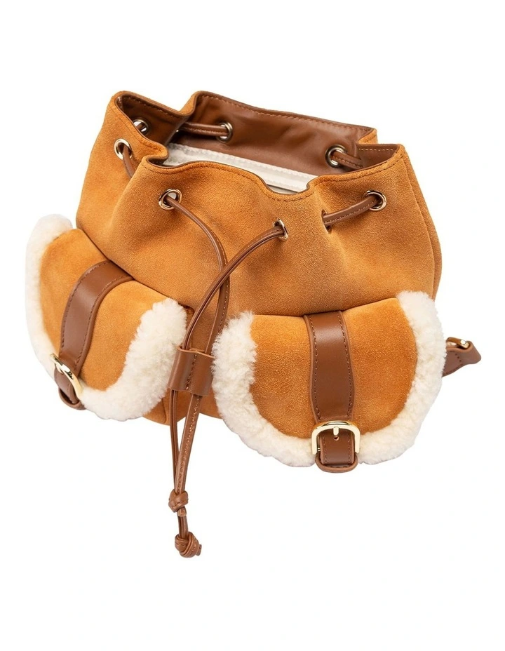 Excursion Shearling Backpack in Chestnut image 4
