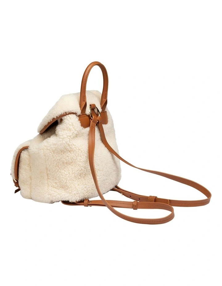 Teddy Fluffy Backpack in Natural image 2