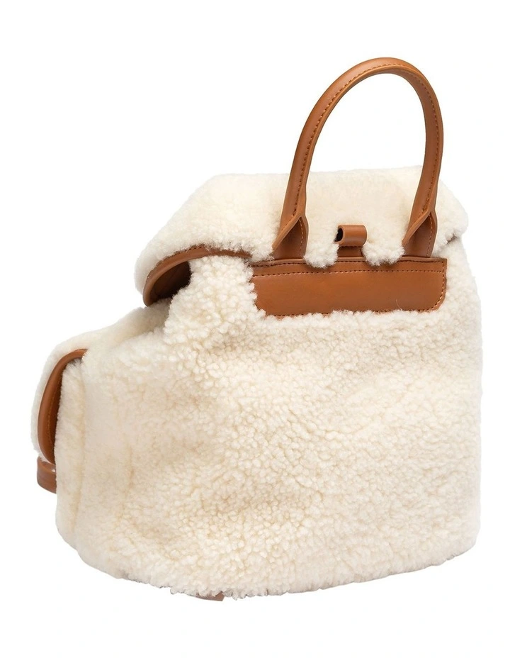 Teddy Fluffy Backpack in Natural image 3