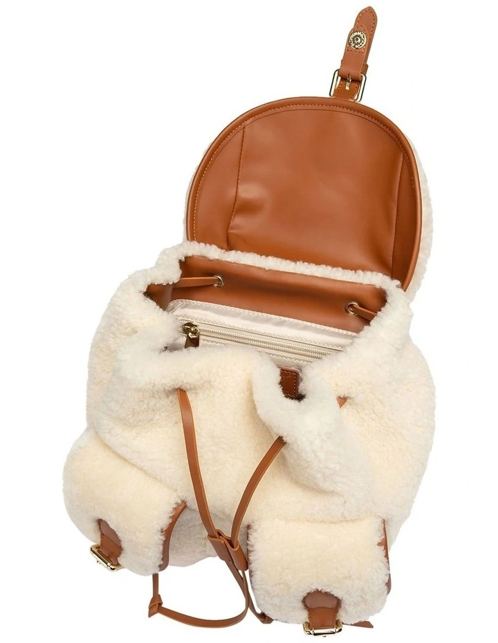 Teddy Fluffy Backpack in Natural image 4