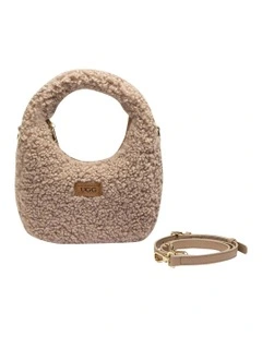 Momo Shearling Shoulder Bag in Taupe