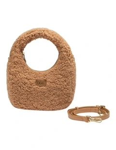 Momo Shearling Shoulder Bag in Light Brown