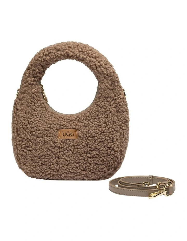 Sydney Momo Shearling Shoulder Bag in Brown image 1