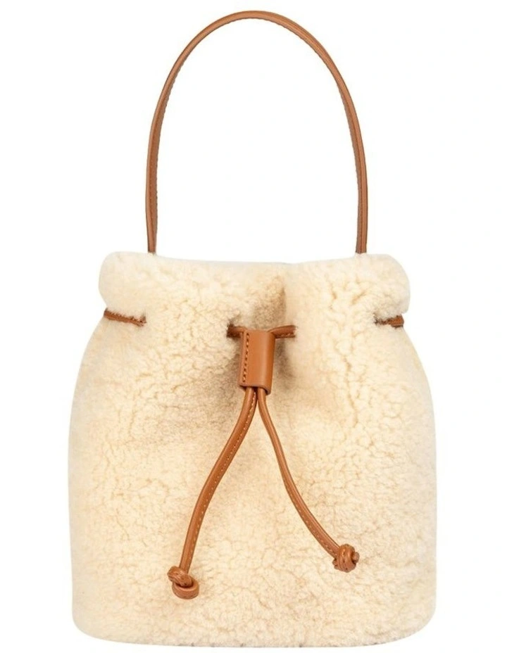 Fluffy Bucket Bag in Natural image 1