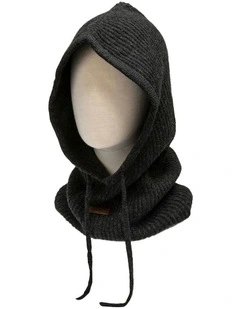 Chunky Rib Pure Cashmere Snood in Black