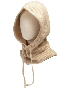 Chunky Rib Pure Cashmere Snood in Beige