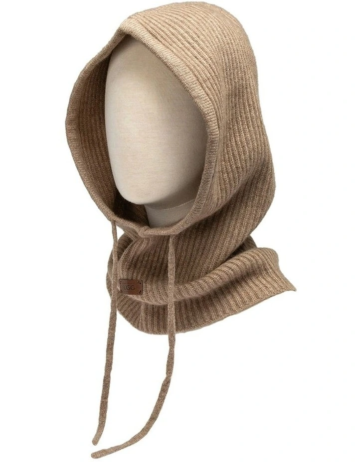 Chunky Rib Pure Cashmere Snood in Brown image 1
