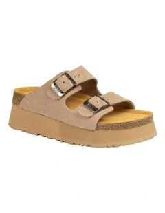 Aussie Victoria Platform Suede Leather in Taupe