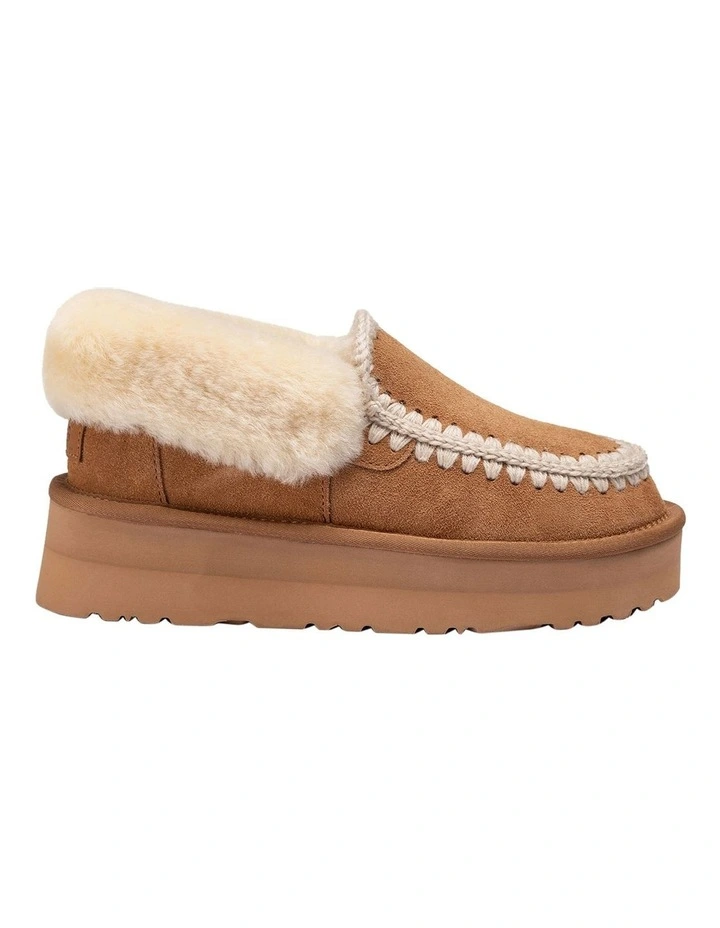 Platform Eskimo Collar Boots in Chestnut image 3