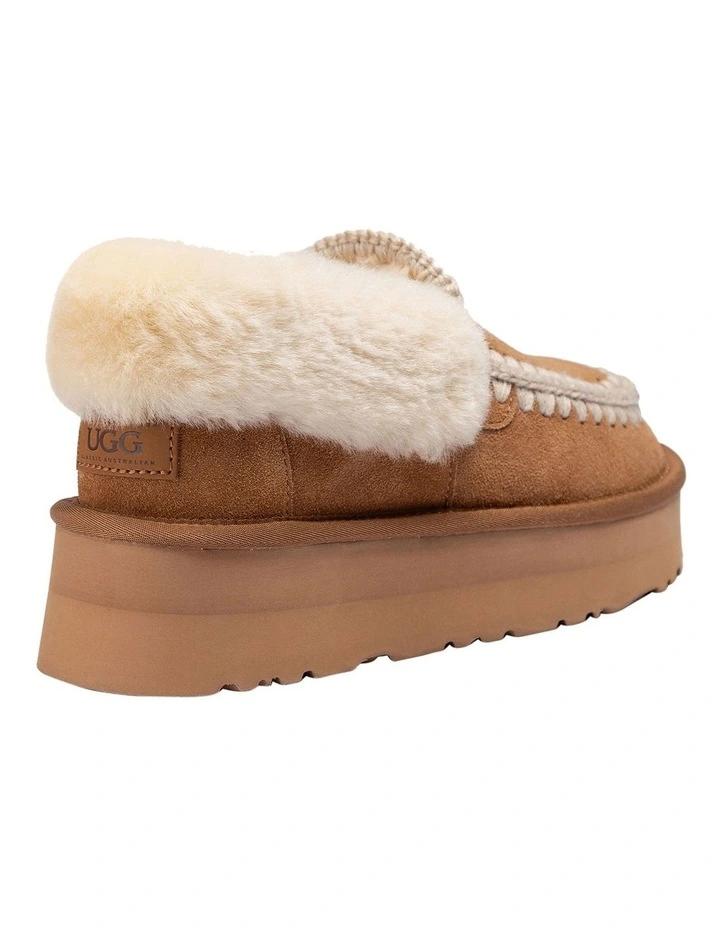 Platform Eskimo Collar Boots in Chestnut image 4