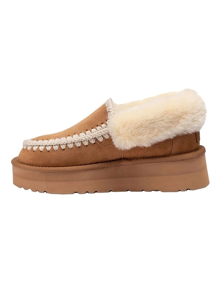 Platform Eskimo Collar Boots in Chestnut image 5