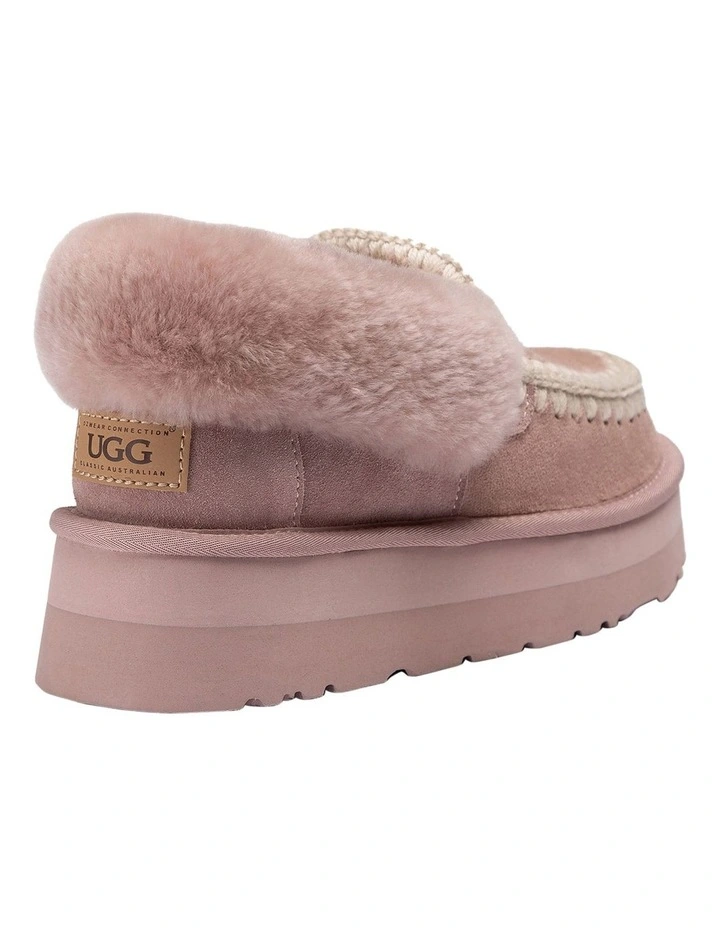 Platform Eskimo Collar Boots in Dusty Pink image 4