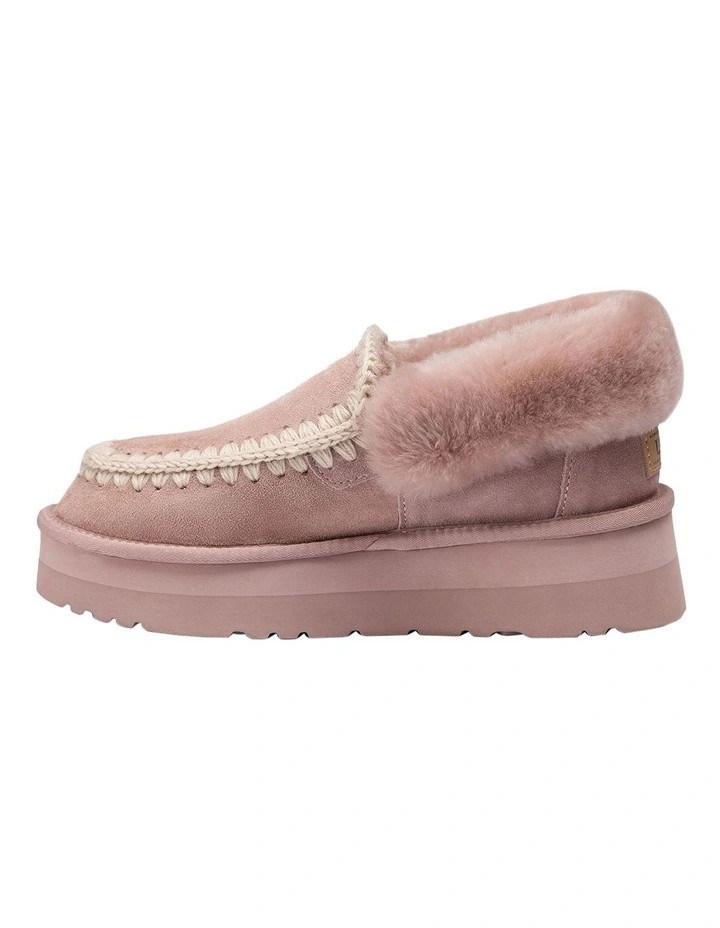 Platform Eskimo Collar Boots in Dusty Pink image 5