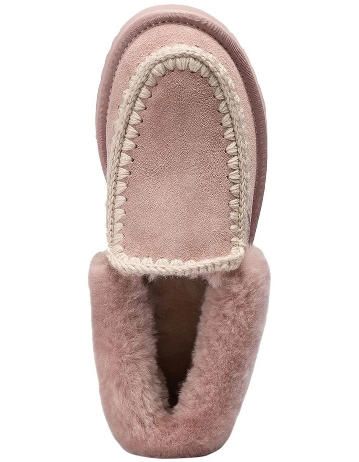 Platform Eskimo Collar Boots in Dusty Pink image 6