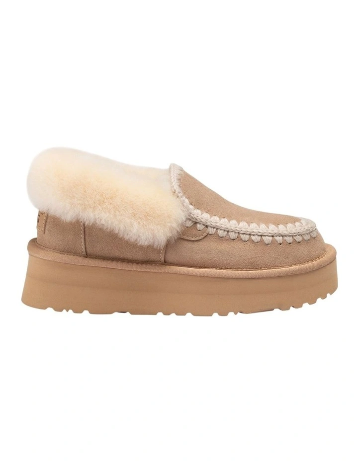 Platform Eskimo Collar Boots in Sand image 3
