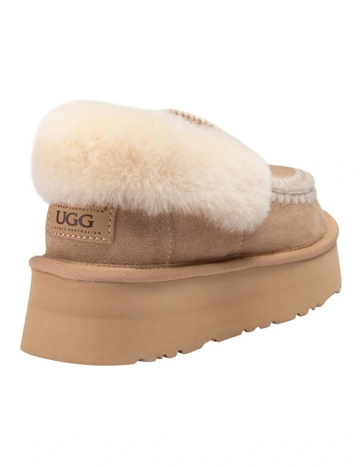 Platform Eskimo Collar Boots in Sand image 4