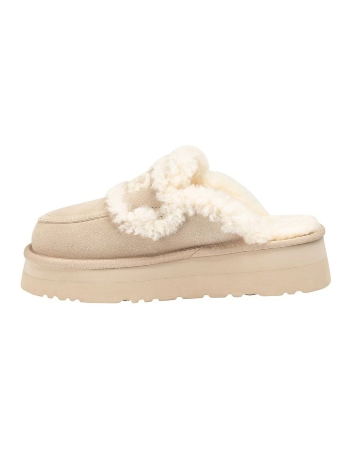 Violet Shearling Platform Slipper in Beige image 5