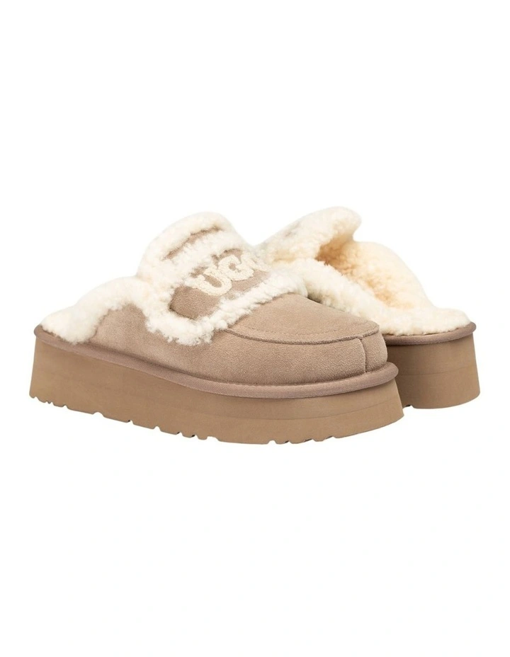 Violet Shearling Platform Slipper in Brown image 2
