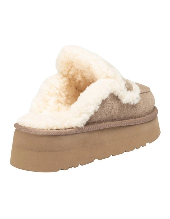 Violet Shearling Platform Slipper in Brown image 4