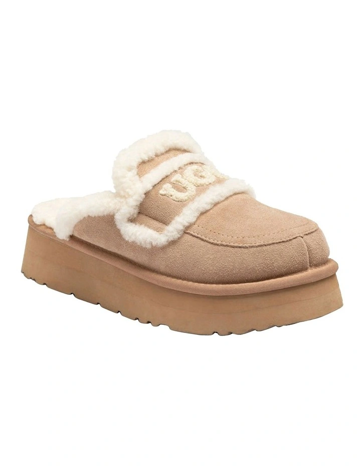 Violet Shearling Platform Slipper in Bronze Natural image 1