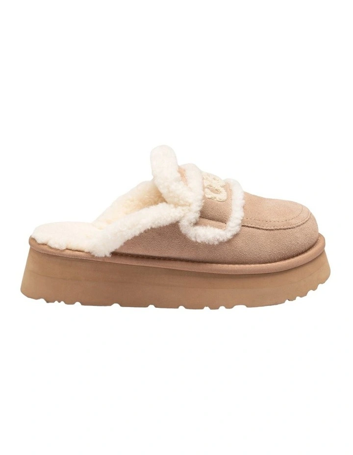 Violet Shearling Platform Slipper in Bronze Natural image 3