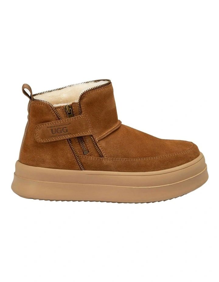 Tag Zipper Ankle Boots in Chestnut image 4