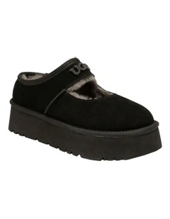 Mary Jane Emb Logo Platform in Black