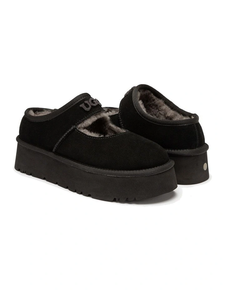 Mary Jane Emb Logo Platform in Black image 2