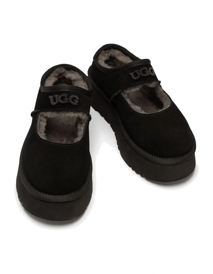 Mary Jane Emb Logo Platform in Black image 3