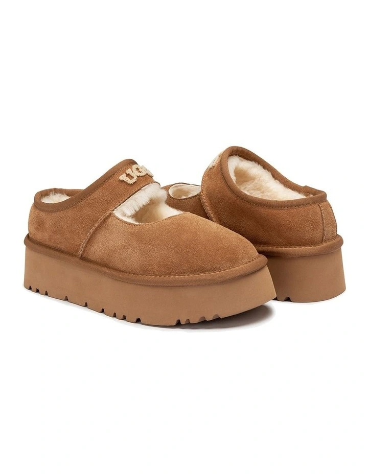 Mary Jane Emb Logo Platform in Chestnut image 2