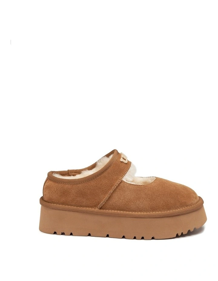 Mary Jane Emb Logo Platform in Chestnut image 4