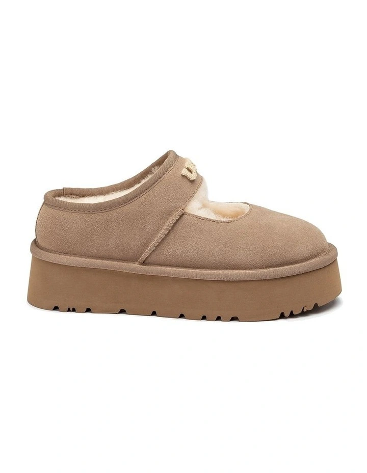 Mary Jane Emb Logo Platform in Brown image 3