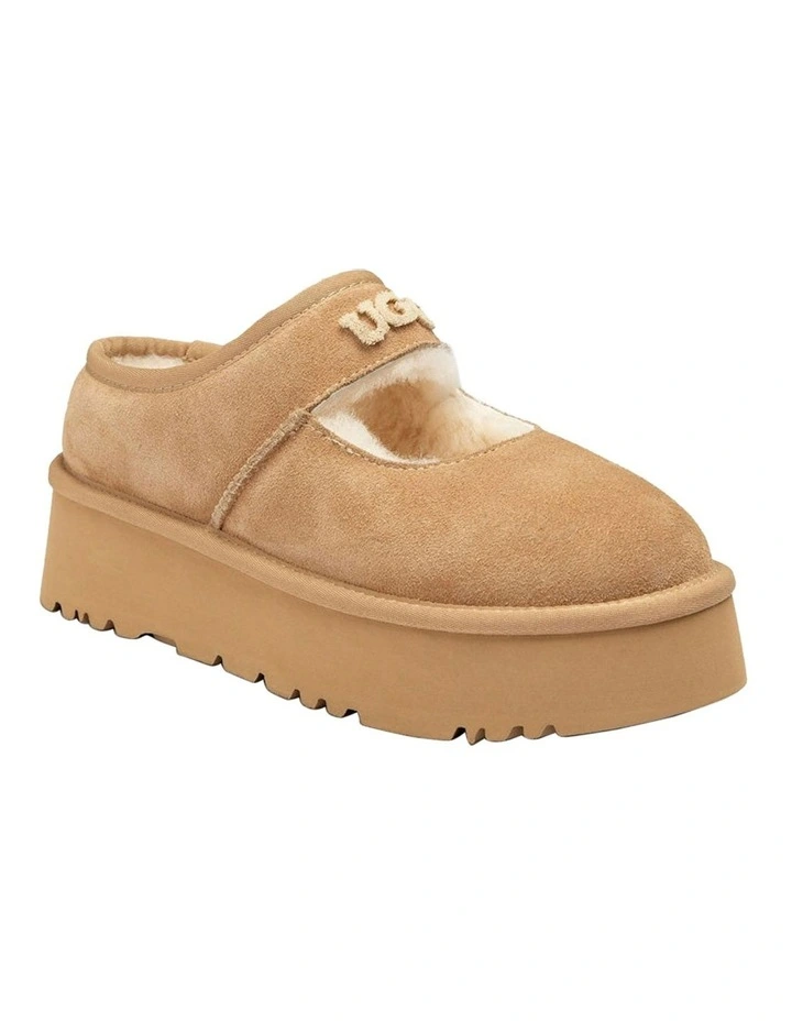Mary Jane Emb Logo Platform Shoes in Sand image 1